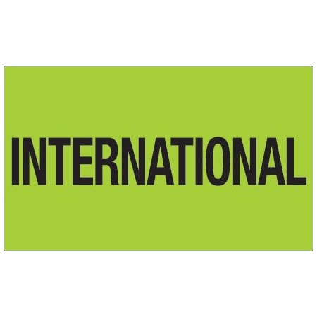 Bsc Preferred 3 x 5'' - ''International'' Fluorescent Green Labels BUY00024054